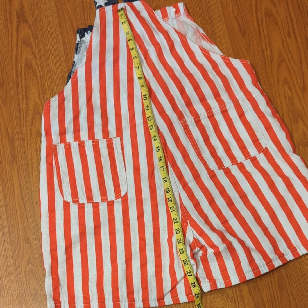 Red and White Striped Overalls